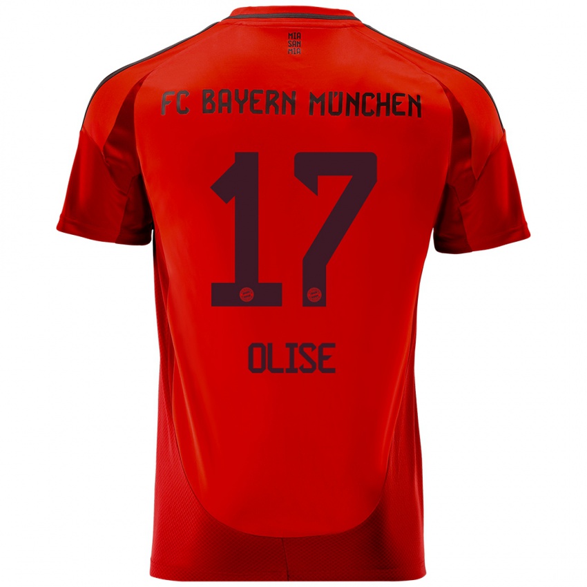 Hombre Camiseta Michael Olise #17 Rojo 1ª Equipación 2024/25 La Camisa Chile