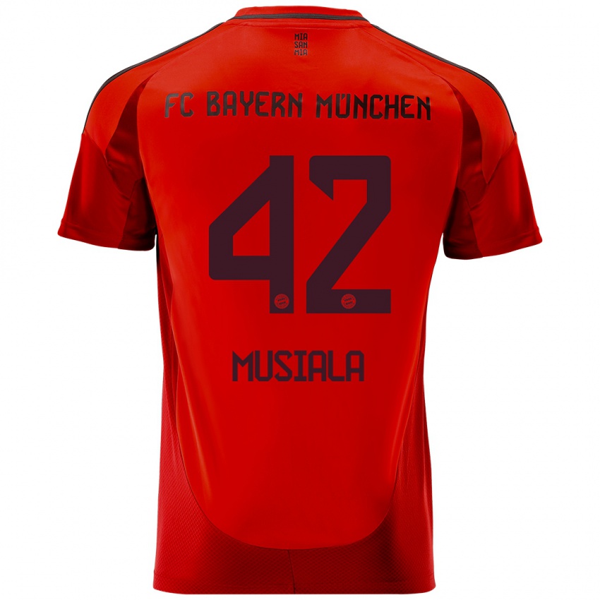 Hombre Camiseta Jamal Musiala #42 Rojo 1ª Equipación 2024/25 La Camisa Chile