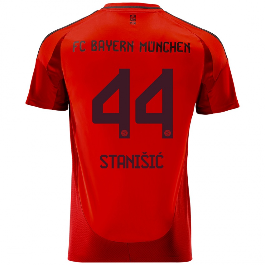 Hombre Camiseta Josip Stanisic #44 Rojo 1ª Equipación 2024/25 La Camisa Chile