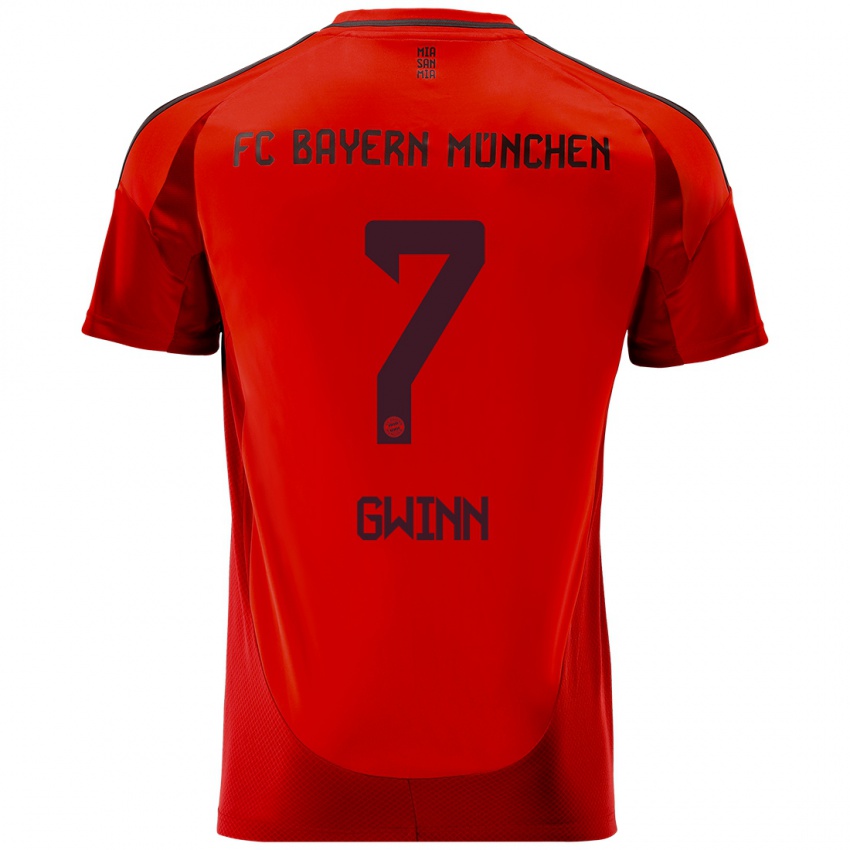 Hombre Camiseta Giulia Gwinn #7 Rojo 1ª Equipación 2024/25 La Camisa Chile