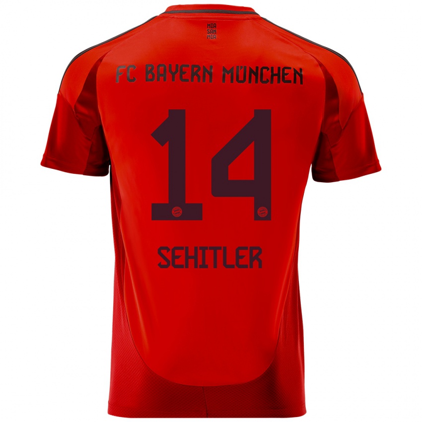 Hombre Camiseta Alara Şehitler #14 Rojo 1ª Equipación 2024/25 La Camisa Chile