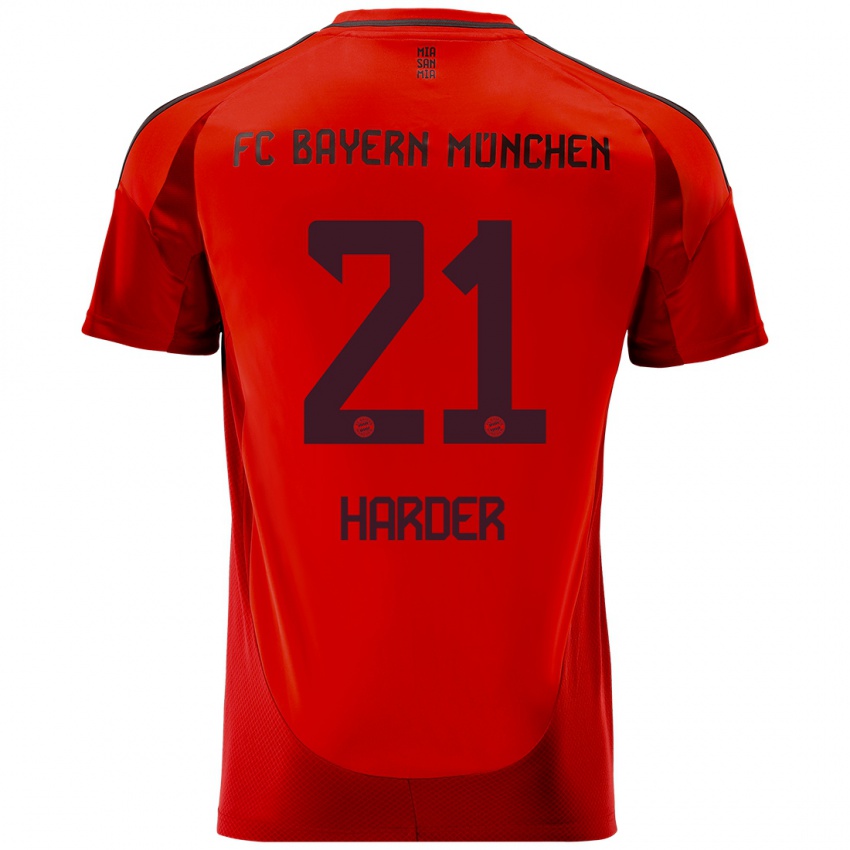 Hombre Camiseta Pernille Harder #21 Rojo 1ª Equipación 2024/25 La Camisa Chile