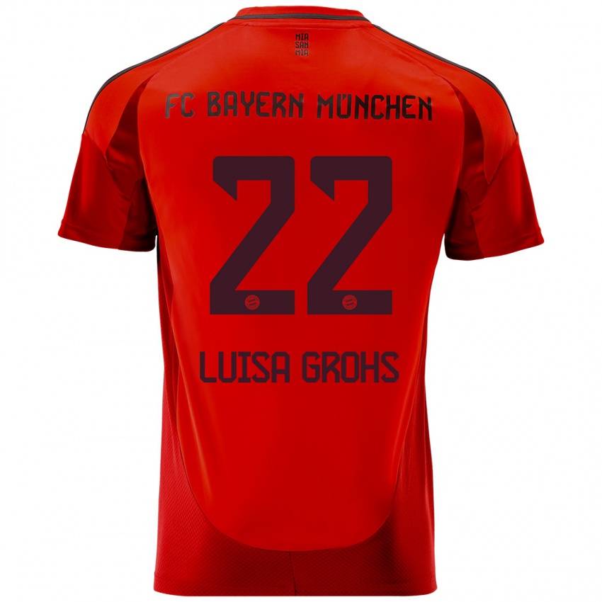 Hombre Camiseta Maria Luisa Grohs #22 Rojo 1ª Equipación 2024/25 La Camisa Chile