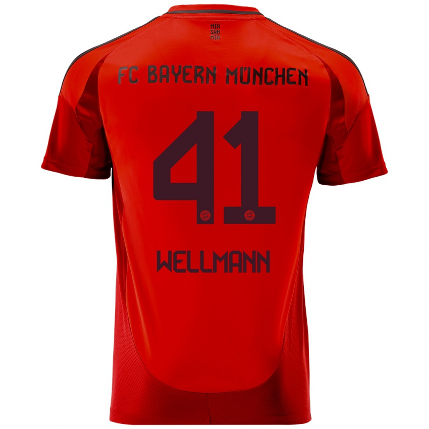 Hombre Camiseta Anna Wellmann #41 Rojo 1ª Equipación 2024/25 La Camisa Chile