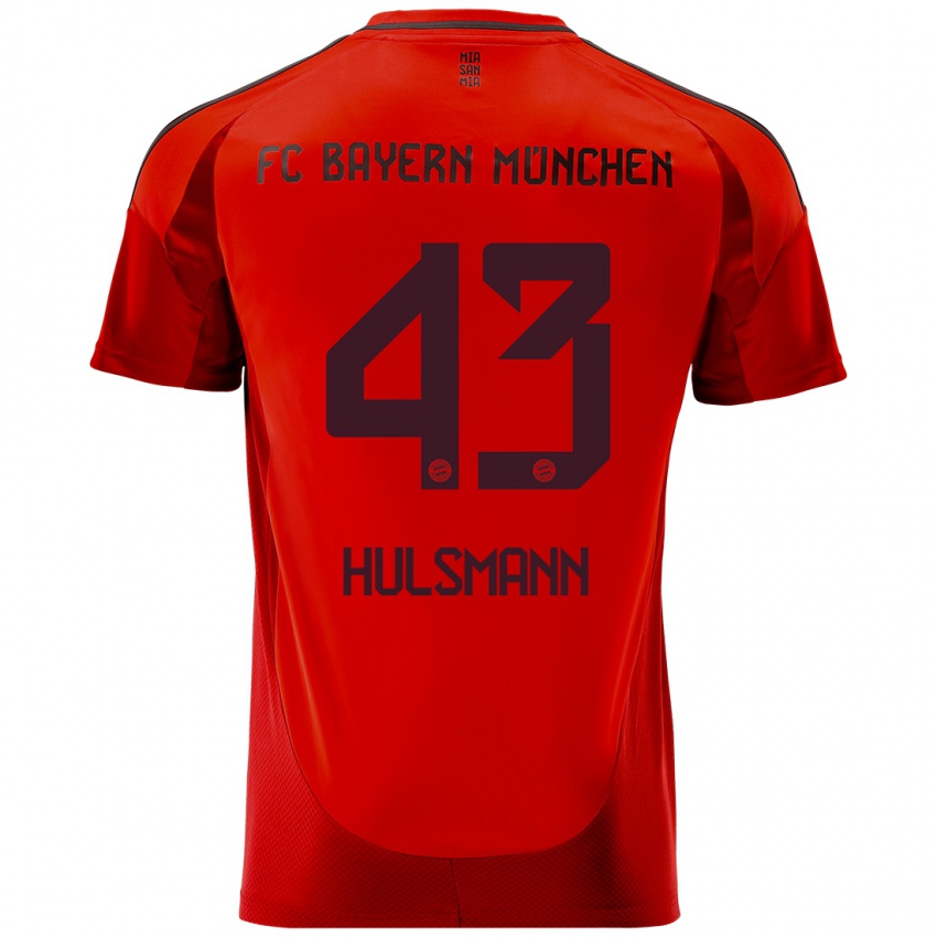 Hombre Camiseta Tom Hulsmann #43 Rojo 1ª Equipación 2024/25 La Camisa Chile