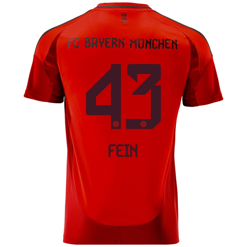 Hombre Camiseta Adrian Fein #43 Rojo 1ª Equipación 2024/25 La Camisa Chile