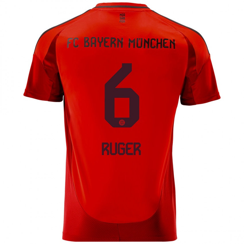 Hombre Camiseta Kurt Ruger #6 Rojo 1ª Equipación 2024/25 La Camisa Chile