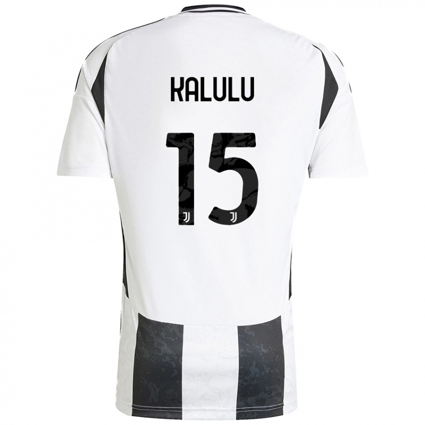 Hombre Camiseta Pierre Kalulu #15 Blanco Negro 1ª Equipación 2024/25 La Camisa Chile