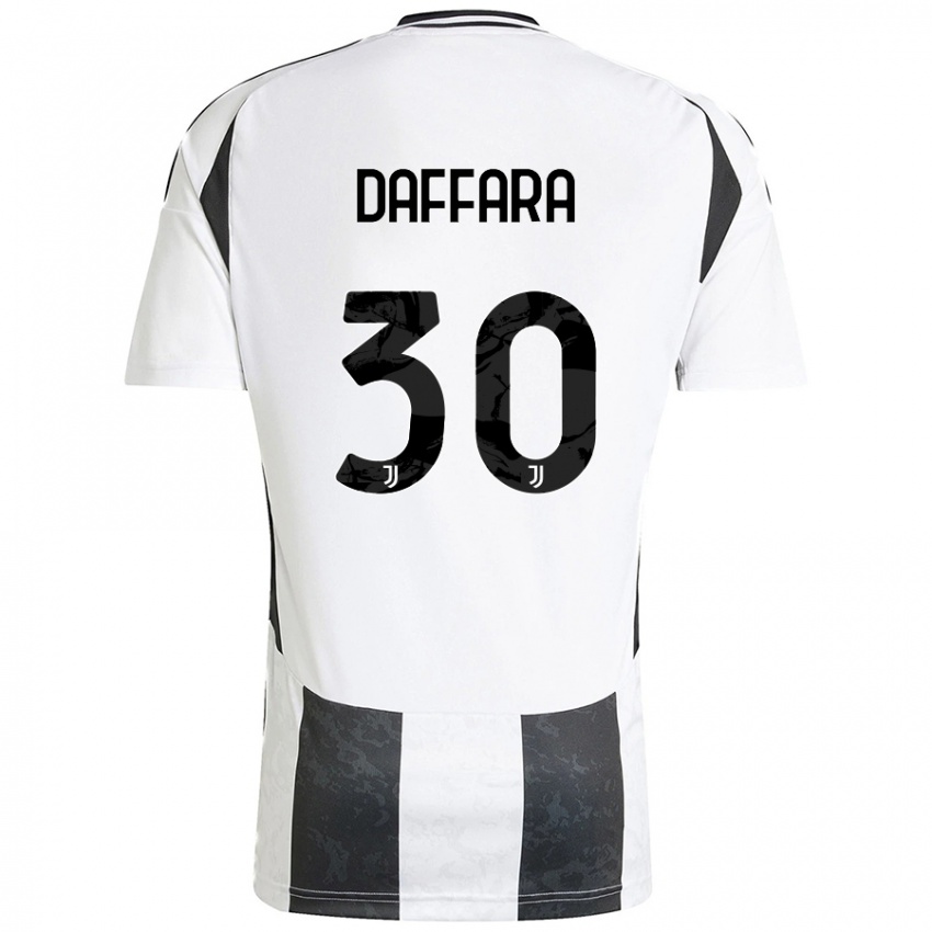 Hombre Camiseta Giovanni Daffara #30 Blanco Negro 1ª Equipación 2024/25 La Camisa Chile