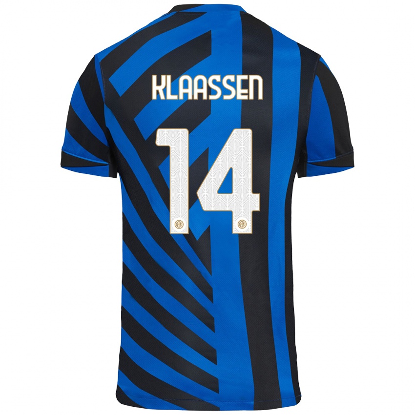 Hombre Camiseta Davy Klaassen #14 Azul Negro 1ª Equipación 2024/25 La Camisa Chile