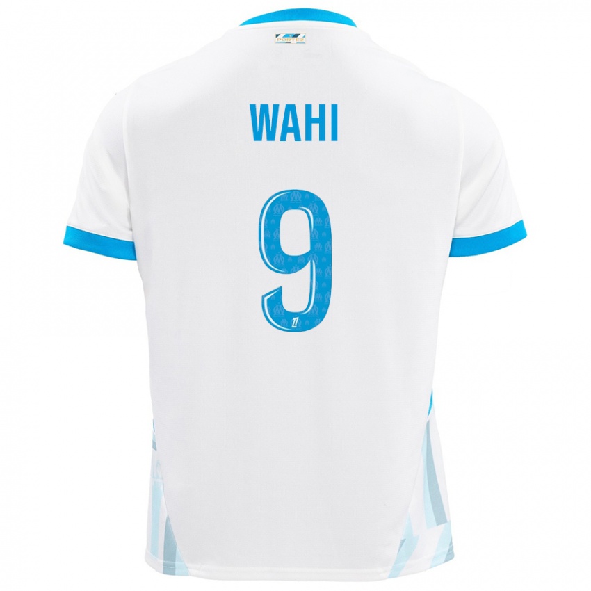 Hombre Camiseta Elye Wahi #9 Blanco Azul Cielo 1ª Equipación 2024/25 La Camisa Chile