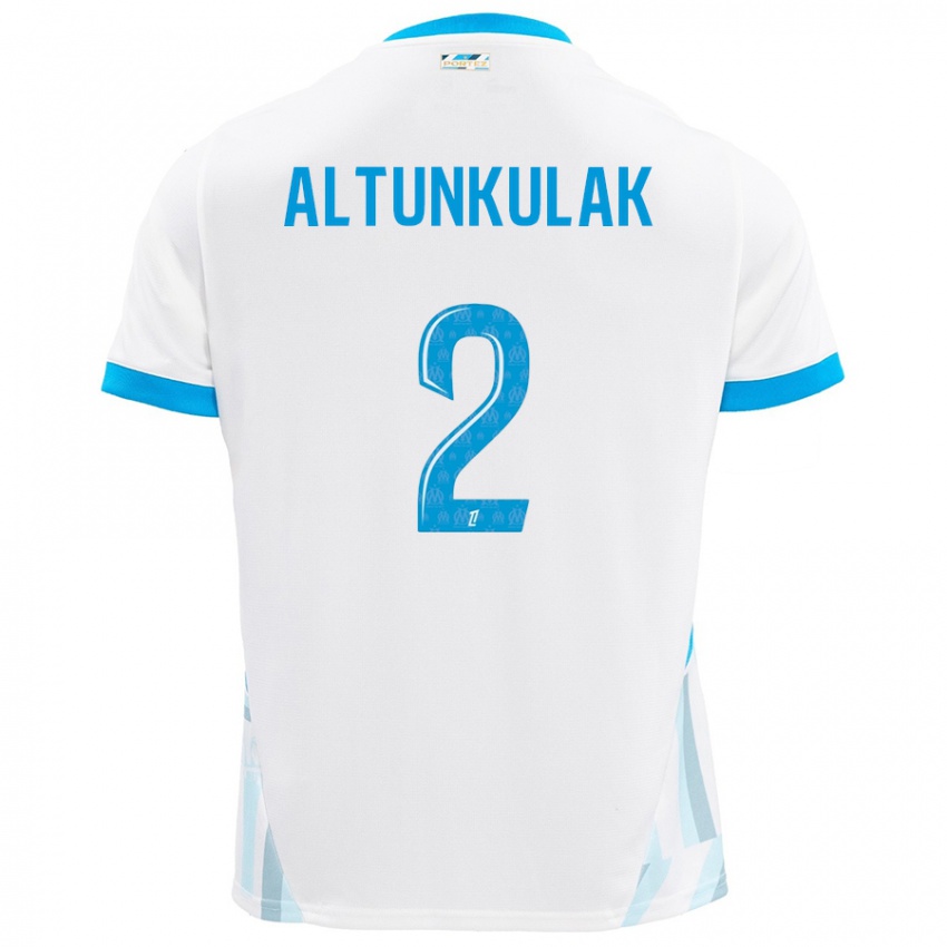 Hombre Camiseta Selen Altunkulak #2 Blanco Azul Cielo 1ª Equipación 2024/25 La Camisa Chile