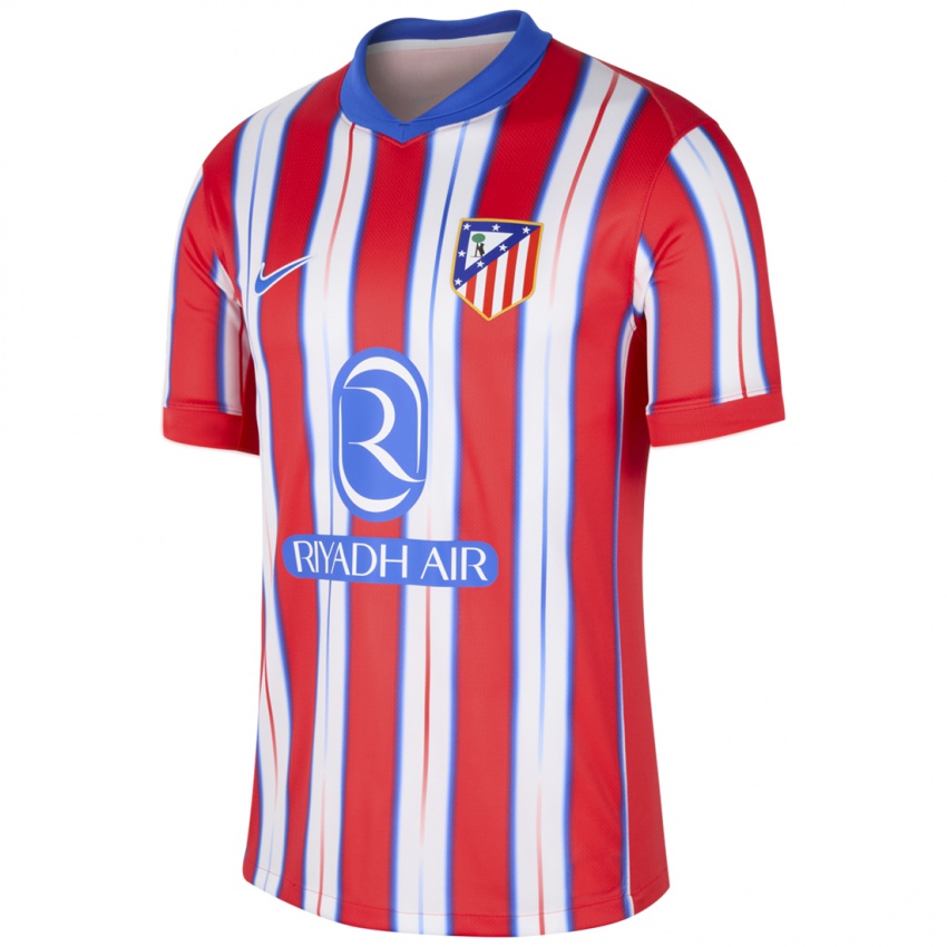 Hombre Camiseta Victor Mollejo #0 Rojo Blanco Azul 1ª Equipación 2024/25 La Camisa Chile