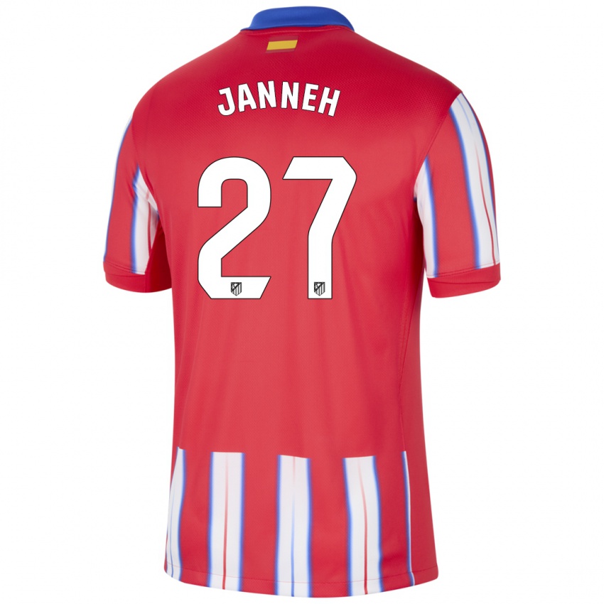 Hombre Camiseta Omar Janneh #27 Rojo Blanco Azul 1ª Equipación 2024/25 La Camisa Chile