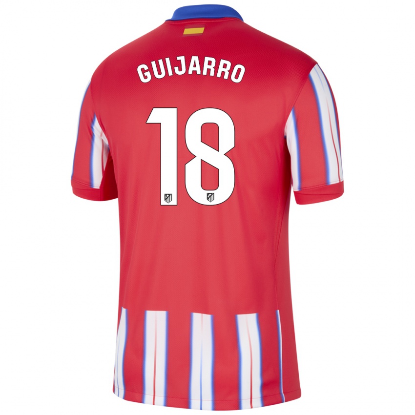 Hombre Camiseta Sheila Guijarro #18 Rojo Blanco Azul 1ª Equipación 2024/25 La Camisa Chile