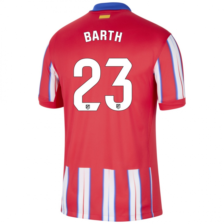 Hombre Camiseta Merle Barth #23 Rojo Blanco Azul 1ª Equipación 2024/25 La Camisa Chile