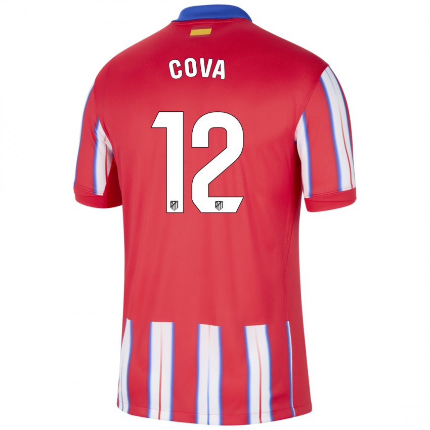 Hombre Camiseta Adrian Cova #12 Rojo Blanco Azul 1ª Equipación 2024/25 La Camisa Chile