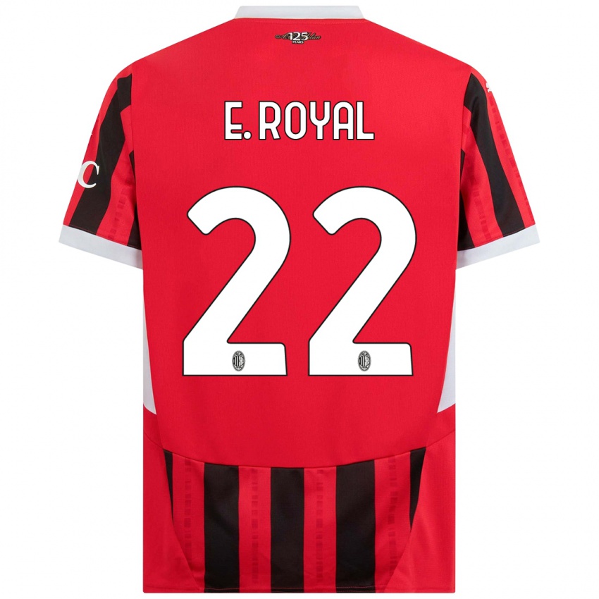 Hombre Camiseta Emerson Royal #22 Rojo Negro 1ª Equipación 2024/25 La Camisa Chile