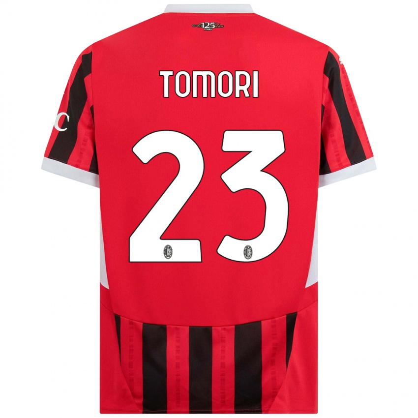 Hombre Camiseta Fikayo Tomori #23 Rojo Negro 1ª Equipación 2024/25 La Camisa Chile