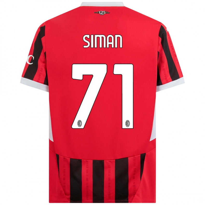 Hombre Camiseta Alexandru Șiman #71 Rojo Negro 1ª Equipación 2024/25 La Camisa Chile