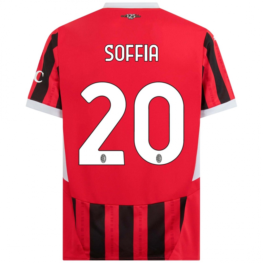 Hombre Camiseta Angelica Soffia #20 Rojo Negro 1ª Equipación 2024/25 La Camisa Chile