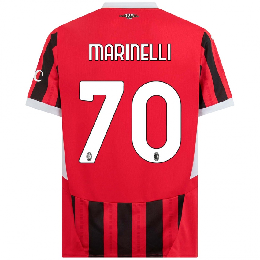 Hombre Camiseta Gloria Marinelli #70 Rojo Negro 1ª Equipación 2024/25 La Camisa Chile