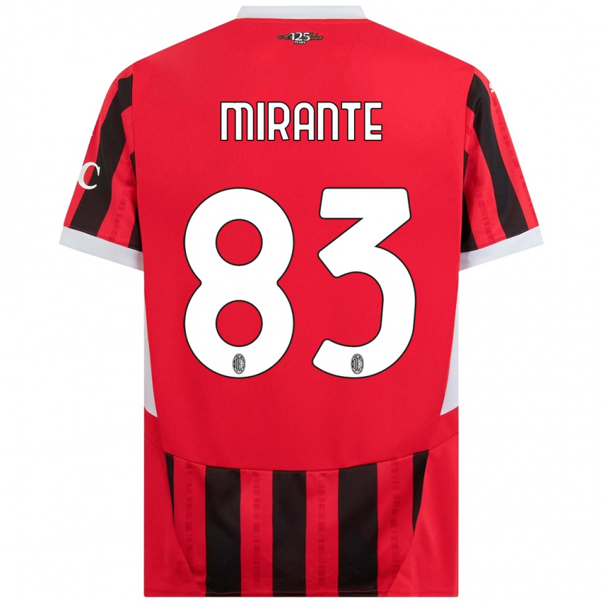 Hombre Camiseta Antonio Mirante #83 Rojo Negro 1ª Equipación 2024/25 La Camisa Chile