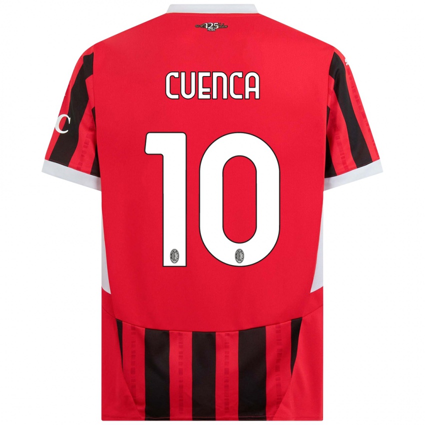 Hombre Camiseta Hugo Cuenca #10 Rojo Negro 1ª Equipación 2024/25 La Camisa Chile