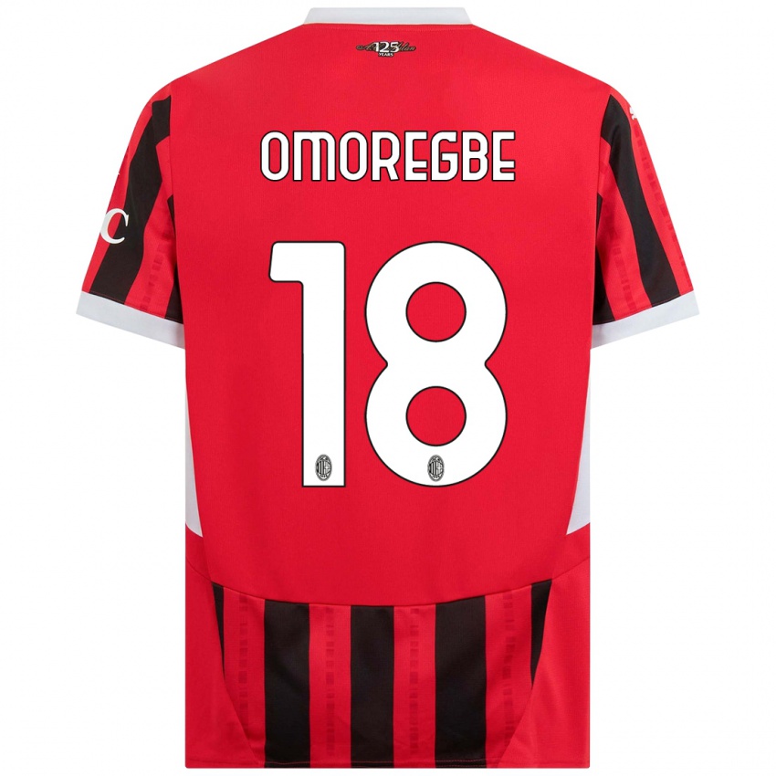 Hombre Camiseta Bob Murphy Omoregbe #18 Rojo Negro 1ª Equipación 2024/25 La Camisa Chile