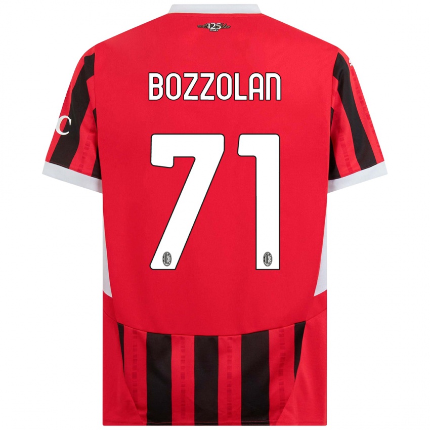 Hombre Camiseta Andrea Bozzolan #71 Rojo Negro 1ª Equipación 2024/25 La Camisa Chile