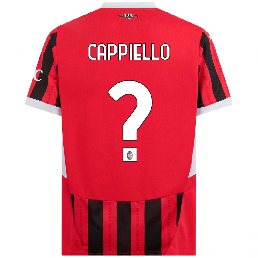 Hombre Camiseta Flavio Cappiello #0 Rojo Negro 1ª Equipación 2024/25 La Camisa Chile