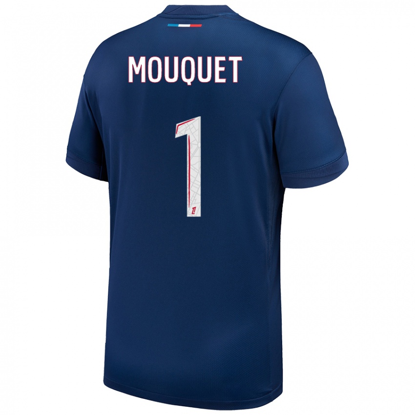 Hombre Camiseta Louis Mouquet #1 Azul Marino Blanco 1ª Equipación 2024/25 La Camisa Chile