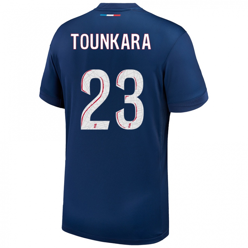 Hombre Camiseta Aïssatou Tounkara #23 Azul Marino Blanco 1ª Equipación 2024/25 La Camisa Chile