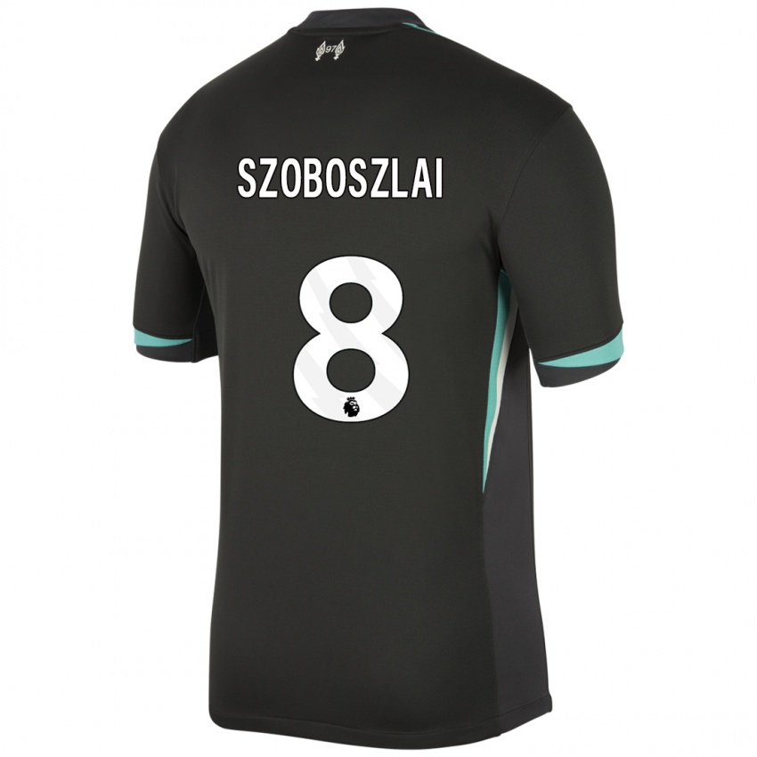 Hombre Camiseta Dominik Szoboszlai #8 Negro Antracita Blanco 2ª Equipación 2024/25 La Camisa Chile