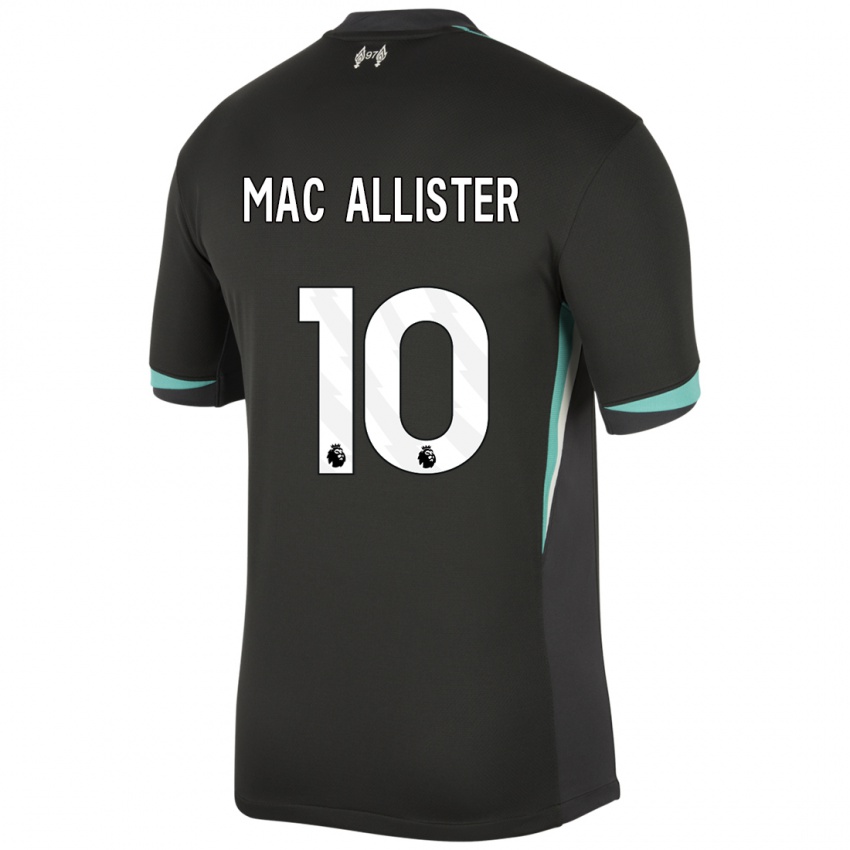 Hombre Camiseta Alexis Mac Allister #10 Negro Antracita Blanco 2ª Equipación 2024/25 La Camisa Chile