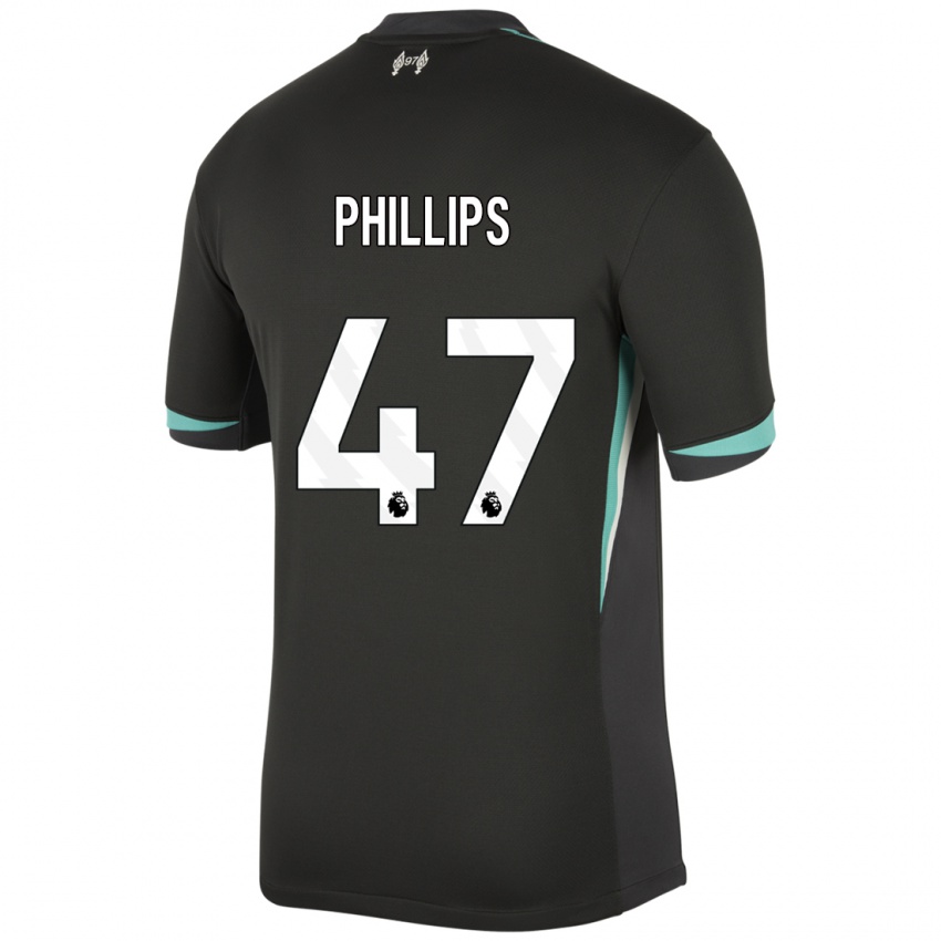 Hombre Camiseta Nathaniel Phillips #47 Negro Antracita Blanco 2ª Equipación 2024/25 La Camisa Chile