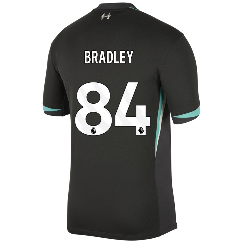 Hombre Camiseta Conor Bradley #84 Negro Antracita Blanco 2ª Equipación 2024/25 La Camisa Chile