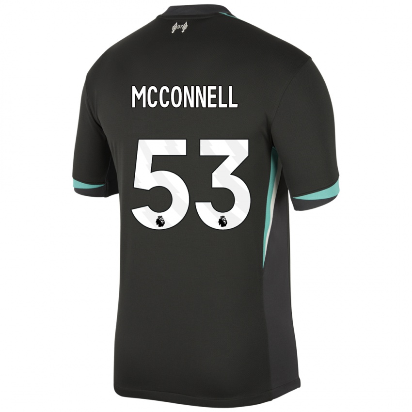 Hombre Camiseta James Mcconnell #53 Negro Antracita Blanco 2ª Equipación 2024/25 La Camisa Chile