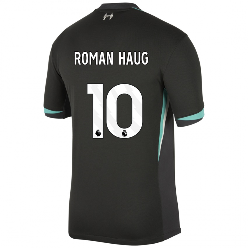 Hombre Camiseta Sophie Román Haug #10 Negro Antracita Blanco 2ª Equipación 2024/25 La Camisa Chile