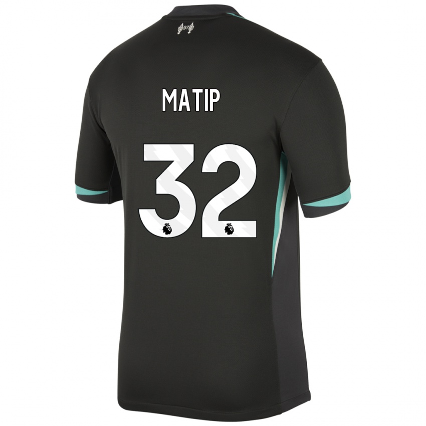 Hombre Camiseta Joel Matip #32 Negro Antracita Blanco 2ª Equipación 2024/25 La Camisa Chile