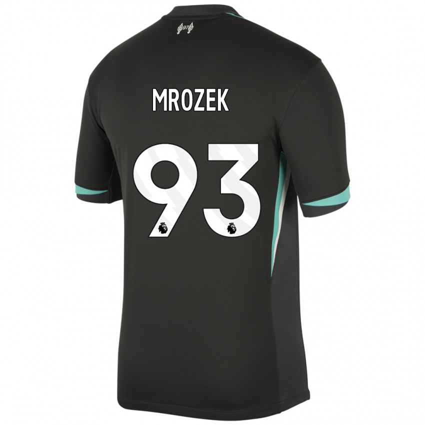 Hombre Camiseta Fabian Mrozek #93 Negro Antracita Blanco 2ª Equipación 2024/25 La Camisa Chile