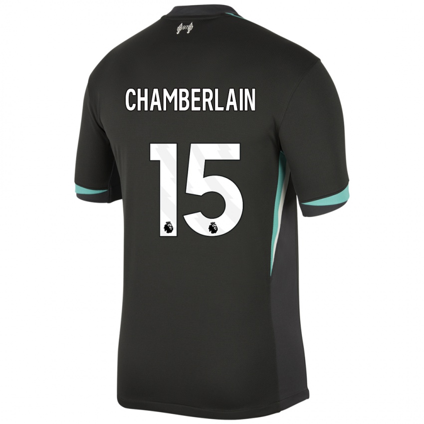 Hombre Camiseta Alex Oxlade Chamberlain #15 Negro Antracita Blanco 2ª Equipación 2024/25 La Camisa Chile