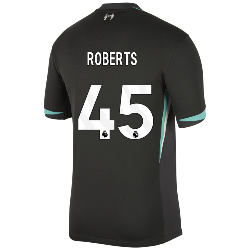 Hombre Camiseta Iwan Roberts #45 Negro Antracita Blanco 2ª Equipación 2024/25 La Camisa Chile