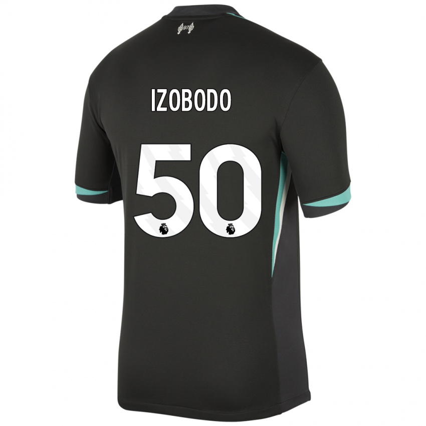 Hombre Camiseta Elijah Izobodo John #50 Negro Antracita Blanco 2ª Equipación 2024/25 La Camisa Chile