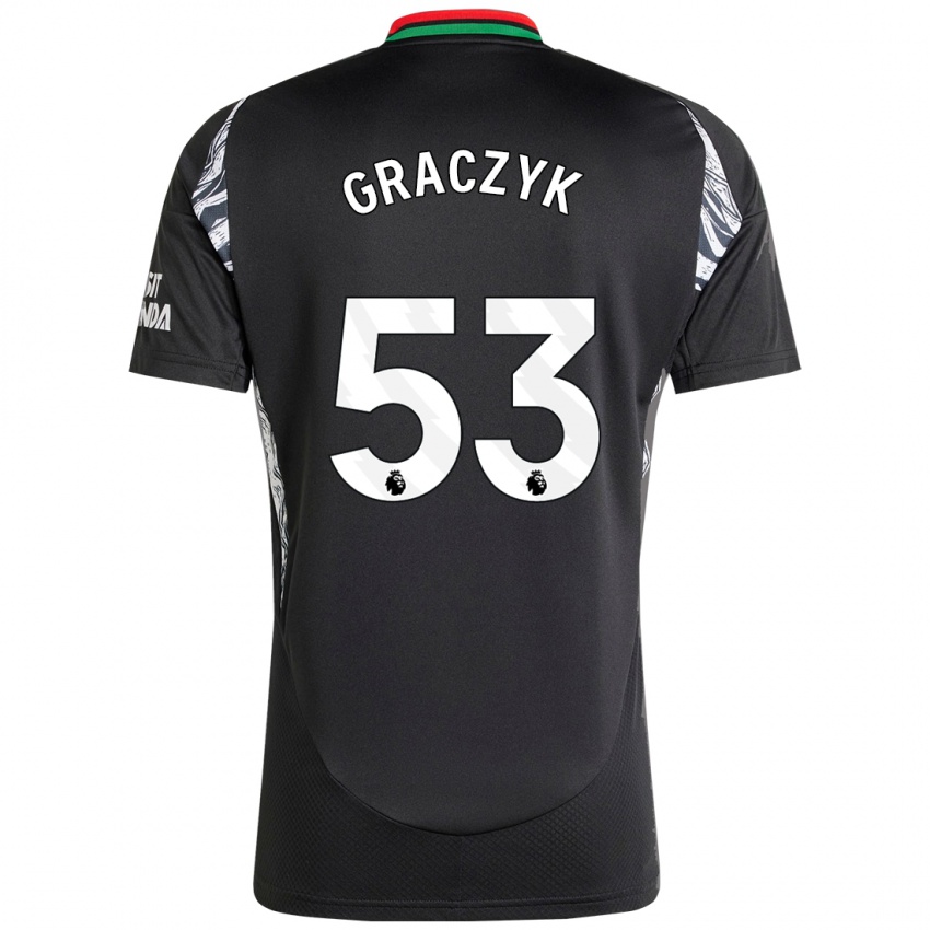 Hombre Camiseta Hubert Graczyk #53 Negro 2ª Equipación 2024/25 La Camisa Chile