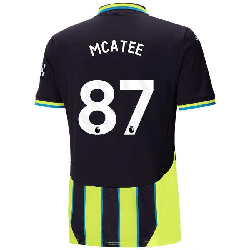 Hombre Camiseta James Mcatee #87 Azul Amarillo 2ª Equipación 2024/25 La Camisa Chile