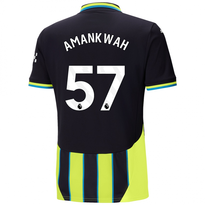 Hombre Camiseta Yeboah Amankwah #57 Azul Amarillo 2ª Equipación 2024/25 La Camisa Chile