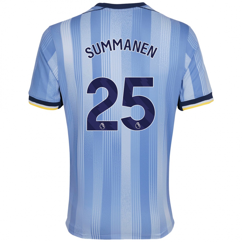 Hombre Camiseta Eveliina Summanen #25 Azul Claro 2ª Equipación 2024/25 La Camisa Chile