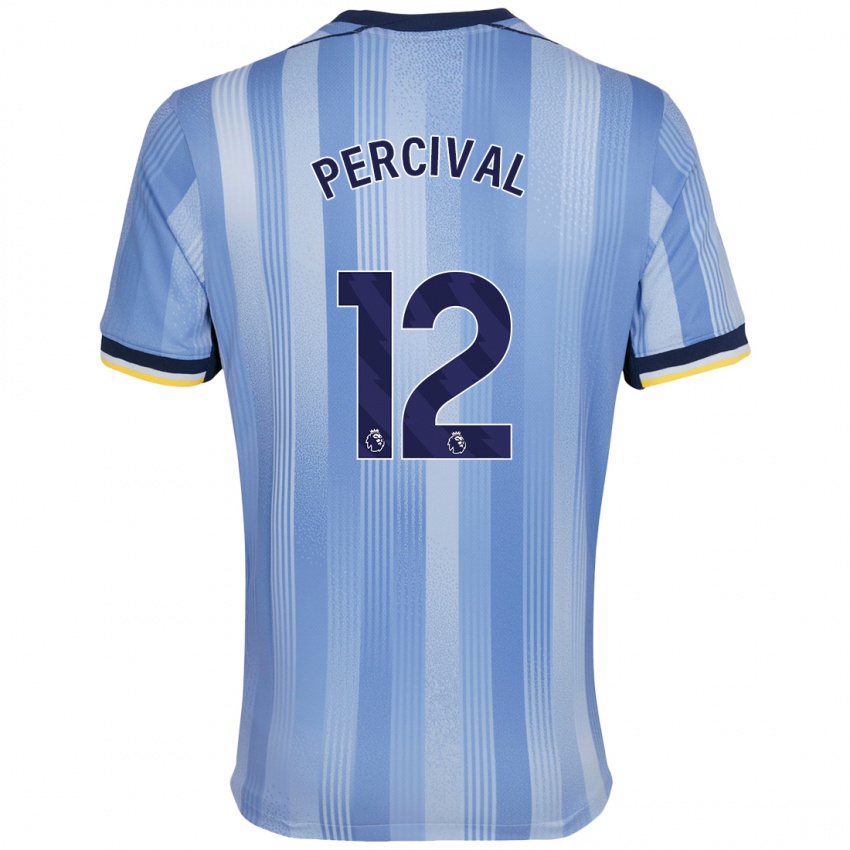 Hombre Camiseta Ria Percival #12 Azul Claro 2ª Equipación 2024/25 La Camisa Chile