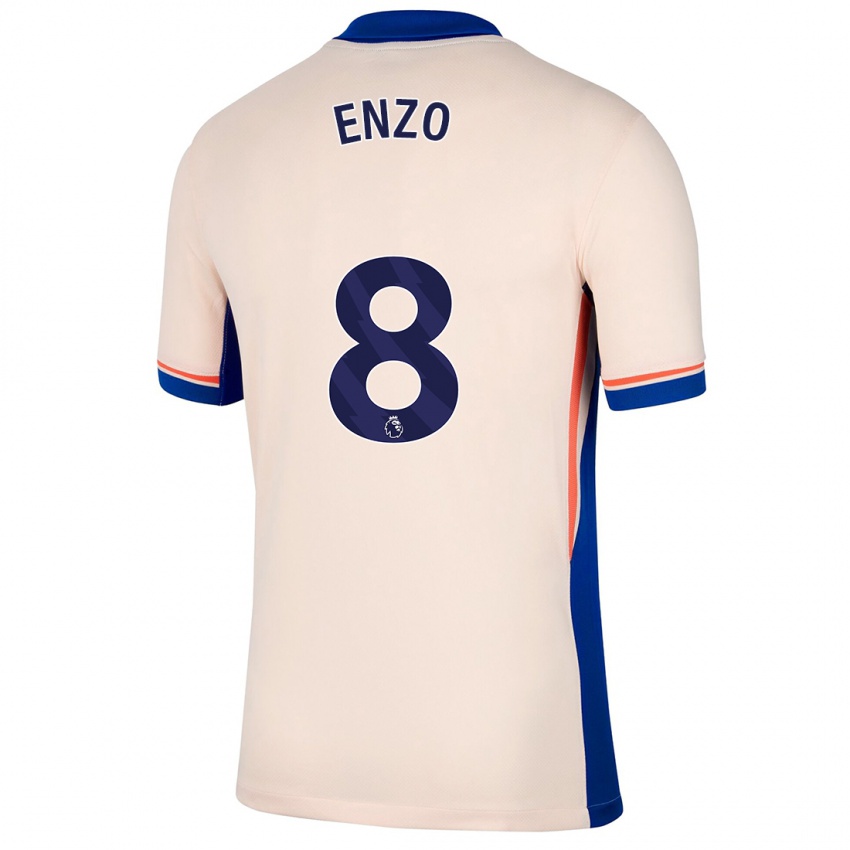 Hombre Camiseta Enzo Fernández #8 Beige Claro 2ª Equipación 2024/25 La Camisa Chile